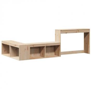 VidaXL Kinder-Nachttisch mit Schreibtisch 222x107x75 cm Kiefer massiv