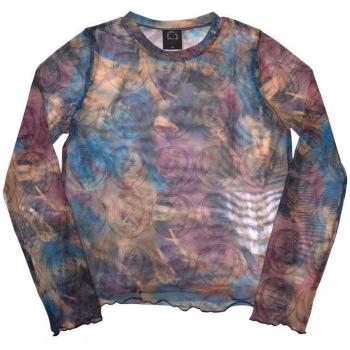All‑Over Print Stealy Mesh Crop Top (Long Sleeve)