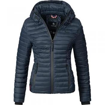 Marikoo Damen Steppjacke Samtpfote Dunkelblau XS mit Kapuze