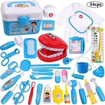 Stetoscopio luminoso e sonoro per bambini, set di 34 pezzi