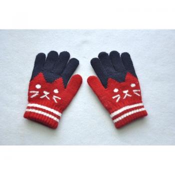 Children's Cartoon Cat Velvet Gloves for Winter