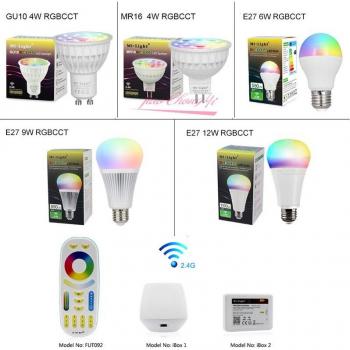 Mi Light Smart Dimmable RGB CCT Lamp – 4 W MR16 GU10 or 6 W/9 W/12 W E27, Wireless Wi‑Fi & RF Controller