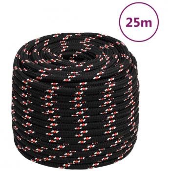 Corde noire 16 mm 25 m en polypropylène pour bateau