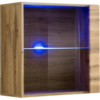 Vitrina Colgante Roble Mate con Iluminación