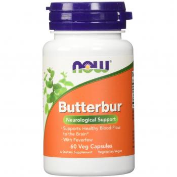Now Foods, Pestwurz mit Mutterkraut (Butterbur with Feverfew), 100mg, 60 Veg. Kapseln