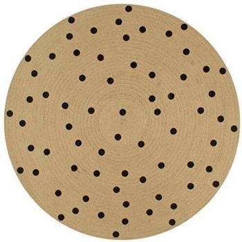 Jute Rug with Polka Dot Print 90 cm