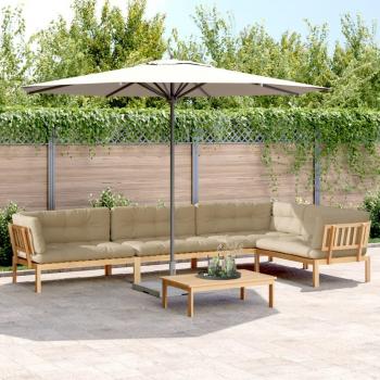 Suite Divano Pallet Acacia, 5 unità, Cuscini Inclusi
