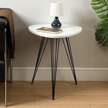 Table d'appoint 60 x 50 x 50 cm Noir et Blanc