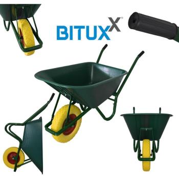 Bituxx Schiebkarre 100L – robuste PVC-Mulde und PU-Laufräder