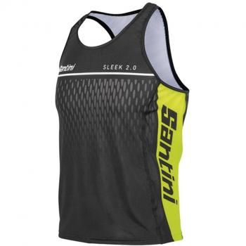 Santini Fashion Sleek Aero Road Sportjersey XL Schwarz/Gelb