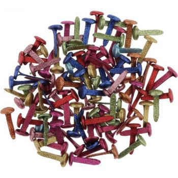 Mini Brass Brads 8 x 15mm Assorted Colors