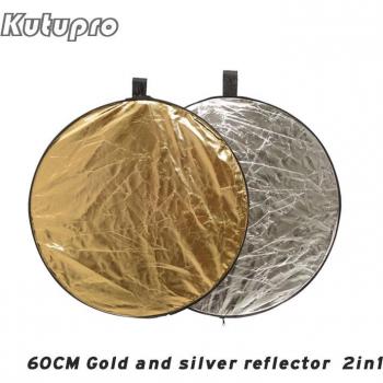 60cm Collapsible Round Reflector Disc Silver Gold for Photography