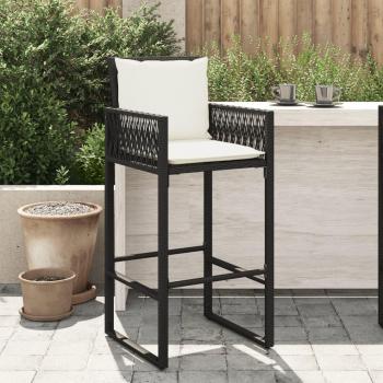 Tabourets de bar Vidaxl Noir Résine Tressée – set de 2 assises