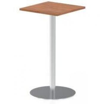 Italy 600mm Square Poseur Table Walnut Top 1145mm High Leg