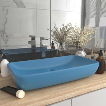 Vidaxl Luxury Basin Rectangular Matt Light Blue 71x38 cm Ceramic