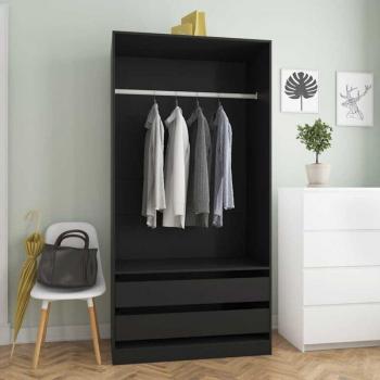 Armadio Stile Contemporaneo Nero 100x50x200 cm
