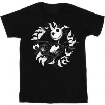 Disney Nachtmerrie Voor Kerstmis Jack Vleermuis Cirkel T-shirt 9-11 Jaar Zwart