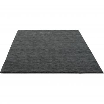 Alfombra Artesanal Lana Virgen Gris Noche – 60×90 cm
