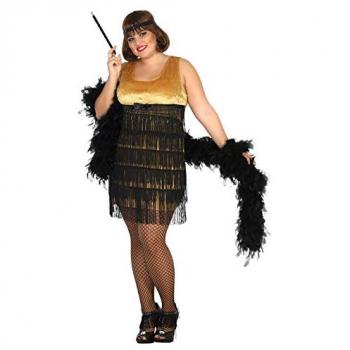 Charleston XXL avec Franges Métalliques Noires
