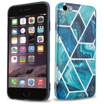 Coperchio Protettivo Cadorabo Marmo Blu per iPhone 6s Plus