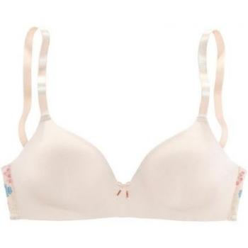Lascana Bralette „Zartblüte“ – Damen BH, 75D, Puder, bunt, mit Stickerei
