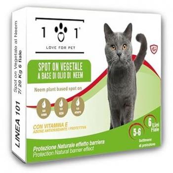 Soluzione Spot-On al Neem per Gatti, Confezione da 6 Flaconcini (0,5 ml)