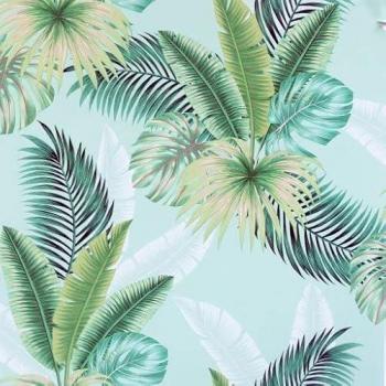 Arthouse wallcovering with Miami Tropics Mint Tropical Jungle Palm Green Leaves pattern