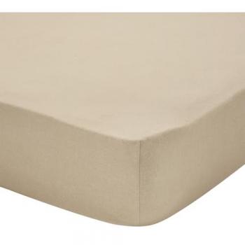 Essix Drap Housse Uni Flanelle Beige 140 × 200 cm