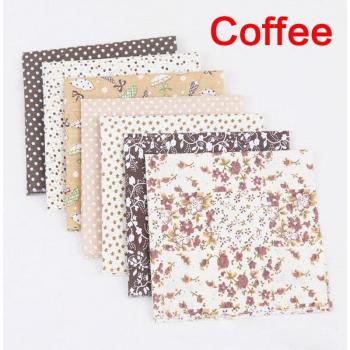DIY Cotton Fabric Patchwork Set (7pcs, 25x25cm, 9 Colors)