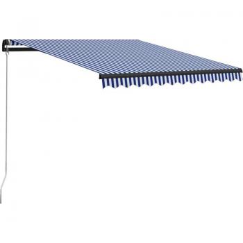 Parasol Retráctil Azul/Blanco 300x250 cm – Torana