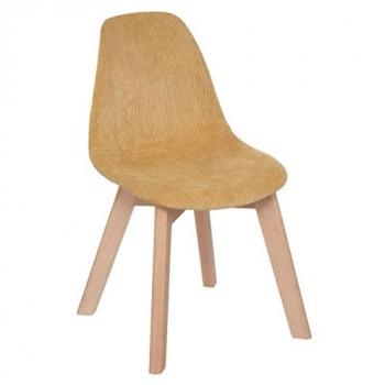 Chaise Élégance Lena – Velours Jaune, Design Moderne