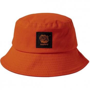 Sombrero de Playa Biggdesign para Mujer, Bucket Hat Feliz de Algodón con Ala Ancha, Gorra Plegable para Exterior, Color Naranja