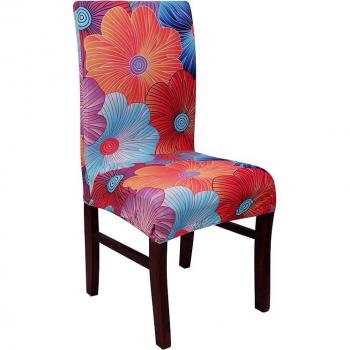 Washable Spandex Chair Cover with Floral Design