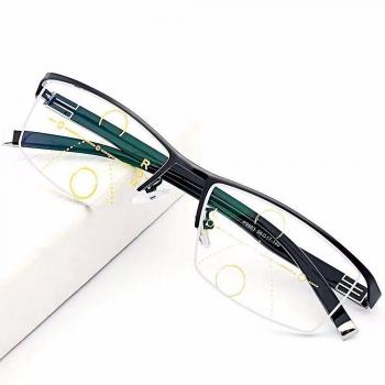 Gafas de presbicia con lentes multifocales y protección azul