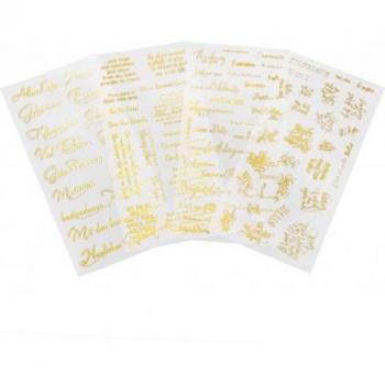 4Pcs Clear Epoxy Stickers with Blessing Phrases