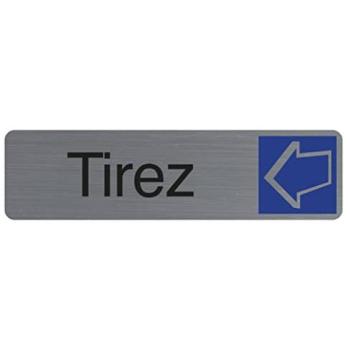 Plaque adhésive horizontal imitation aluminium 16,5x4,4 cm – Tirez