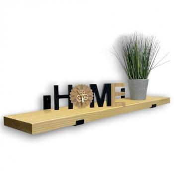 Classic Rustic Pine Shelf, 1.2 m, with Upward Brackets