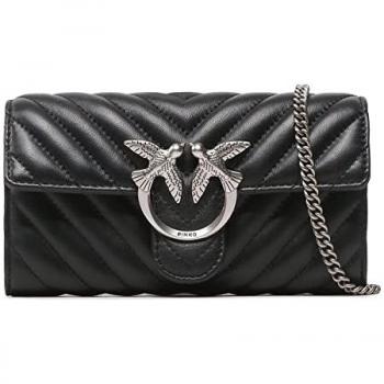 Pinko Black One-Size Mini Chevron Crossbody