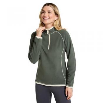 Damenmontana Grüne Fleece-Überzieher mit Rissverschluss