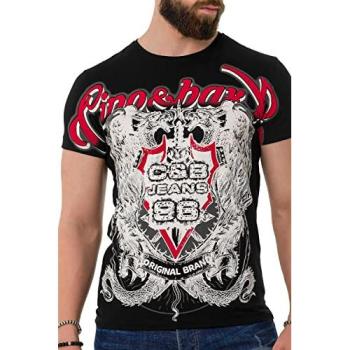 Damen T-Shirt CIPO & BAXX, regular fit, schwarz, Gr. M