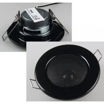 Decken-Einbaulautsprecher ''Mini'', Halogen-Look, 8cm Ø, 6cm Einbau, schwarz