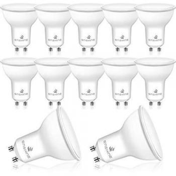 Enshine LED GU10 Spotlight Bulbs, Frosted, 7W (50W Halogen Equivalent), Warm White 3000K, 500 Lumen