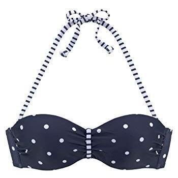 S.Oliver Bügel-Bandeau-Bikini-Top Audrey, mit Mustermix aus Punkten und Streifen