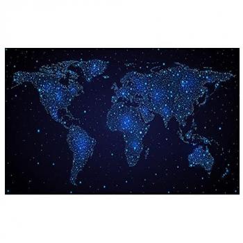 Décoration murale carte du monde nocturne