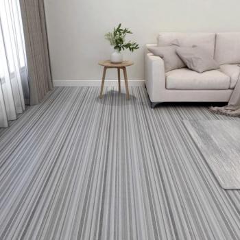Planches de revêtement de sol autoadhésives 55 pcs PVC 5,11m² Gris clair