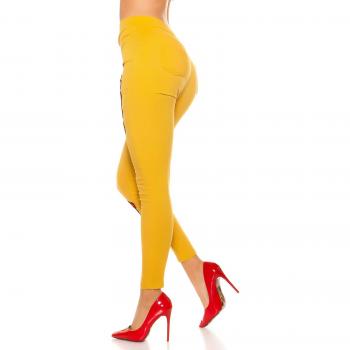 Koucla Thermo-Treggings mit Rosen-Print – Winter-Leggings L/XL