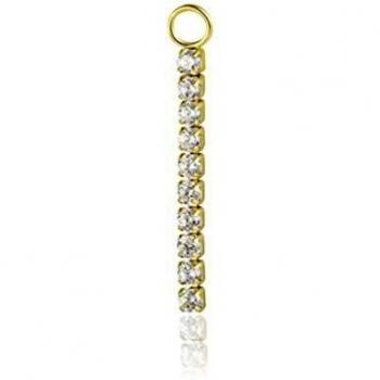 Cristalli Bianchi Charm Tennis in Oro e Acciaio