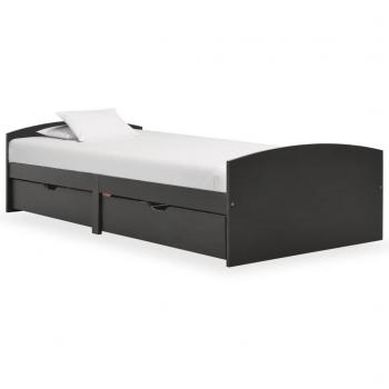Cadre de lit en pin massif avec rangement 90x200 cm
