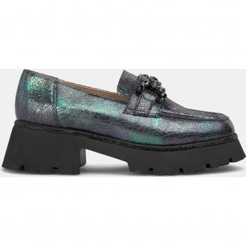 Platform Loafer in Blue with Rhinestones by Alma en Pena