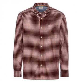 Herren Freizeithemd Dunkelrot, Regular Fit, Größe S
